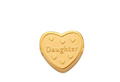 Gold Heart "Daughter" Charm / Stainless Steel view 1