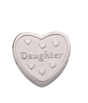 Silver Heart "Daughter" Charm / Stainless Steel - Nina Kane Jewellery