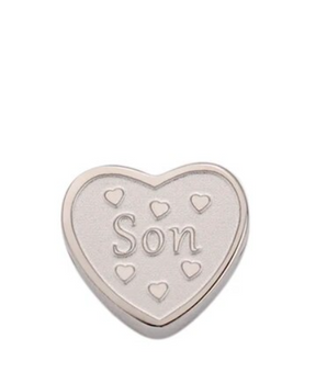 Silver Heart "Son" Charm / Stainless Steel - Nina Kane Jewellery