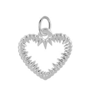 Spiked Heart Charm / Stainless Steel - Nina Kane Jewellery