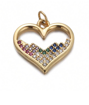 The Colourful Heart Charm / 18K Gold Plated - Nina Kane Jewellery