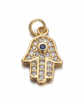 The Crystal Hamsa Hand Charm / 18K Gold Plated view 1