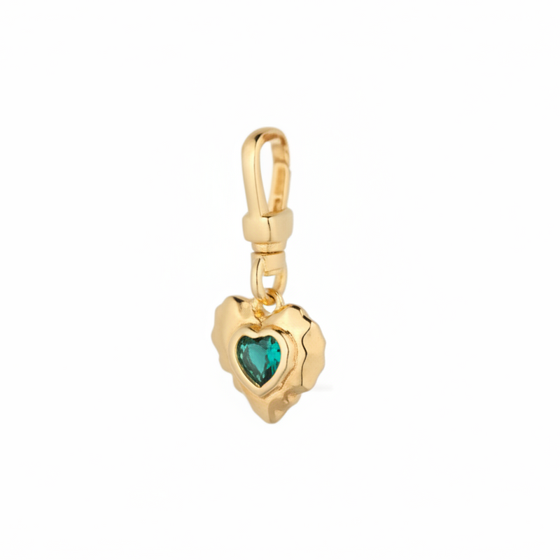 The Emerald Heart Drop Charm