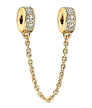 The Gold Safety Chain Charm / Alloy - Nina Kane Jewellery