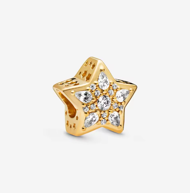 The Golden Star Charm / 925 Sterling Silver