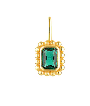 The Green Gemstone Charm / 18K Gold Plated - Nina Kane Jewellery