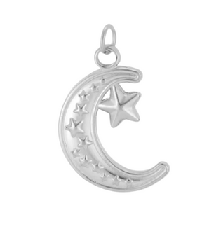 The Moonbeam Charm / Stainless Steel - Nina Kane Jewellery