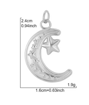 The Moonbeam Charm / Stainless Steel - Nina Kane Jewellery