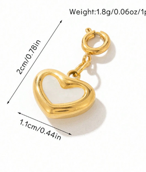 The Mother of Pearl Heart Charm / 18K Gold Plated - Nina Kane Jewellery
