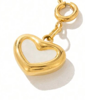 The Mother of Pearl Heart Charm / 18K Gold Plated - Nina Kane Jewellery