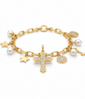 The Pearly Cross Charm - Nina Kane Jewellery
