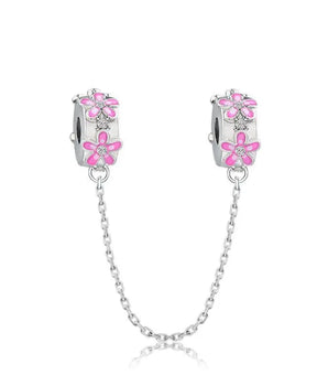 The "Pink Daisy" Spacer Chain Charm / Alloy - Nina Kane Jewellery