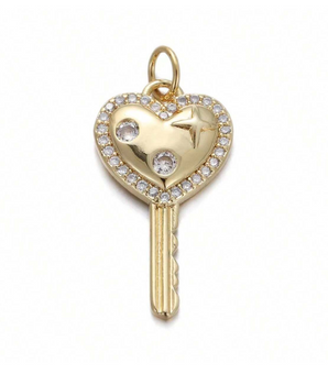 The Star Love Key Charm / 18K Gold Plated - Nina Kane Jewellery