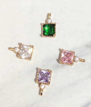 The Lumiere Square Charms / 18K Gold Plated - Nina Kane Jewellery