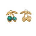 The Crystal Heart Cherry Charms / 18K Gold Plated view 3