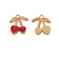 The Crystal Heart Cherry Charms / 18K Gold Plated view 2