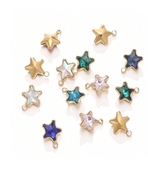 Crystal Star Charms / 18K Gold Plated - Nina Kane Jewellery