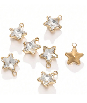 Crystal Star Charms / 18K Gold Plated - Nina Kane Jewellery