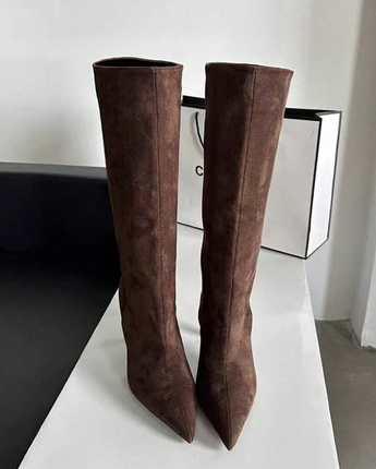 Sophia Brown Suede Boots - Nina Kane Jewellery