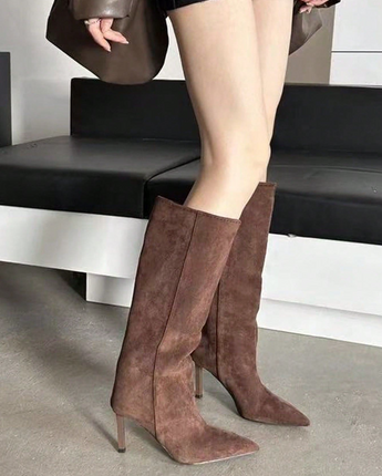 Sophia Brown Suede Boots - Nina Kane Jewellery