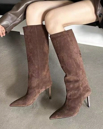 Sophia Brown Suede Boots - Nina Kane Jewellery