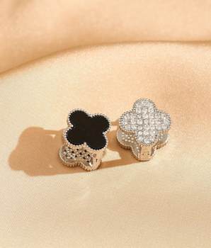 Astoria Double Sided Clover Earrings / 18K Gold Plated - Nina Kane Jewellery
