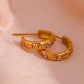 Alameda Diamond Moon & Sun Earrings / 18K Gold Plated view 3