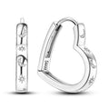 Aleia Moon Heart Hoops / 925 Sterling Silver view 1