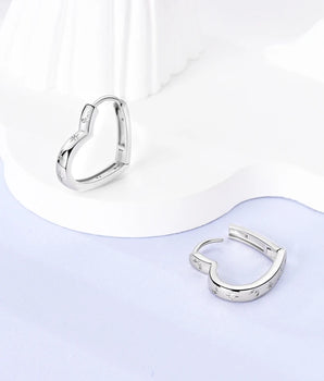 Aleia Moon Heart Hoops / 925 Sterling Silver - Nina Kane Jewellery