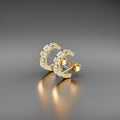 Camilla Gold & Diamond Hoop Earrings / Stainless Steel view 4