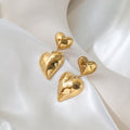 Double Heart Statement Earrings / 18K Gold Plated view 5