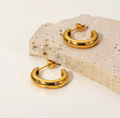 Europa Zircon Diamond Hoops / 18K Gold Plated view 2