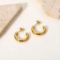 Europa Zircon Diamond Hoops / 18K Gold Plated view 3