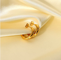 Europa Zircon Diamond Hoops / 18K Gold Plated view 5