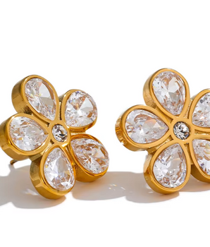 Georgina Daisy Earrings / 18K Gold Plated - Nina Kane Jewellery