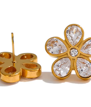 Georgina Daisy Earrings / 18K Gold Plated - Nina Kane Jewellery