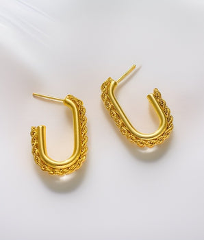 Jasmine Twist U Shape Earrings  / Stainless Steel - Nina Kane Jewellery