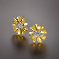 Louise Golden Daisy Earrings / 18K Gold Plated view 1