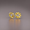 Louise Golden Daisy Earrings / 18K Gold Plated view 4