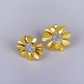 Louise Golden Daisy Earrings / 18K Gold Plated view 5