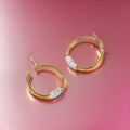 Madison Crystal Zircon Hoops / Stainless Steel view 4
