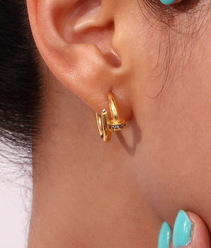 Pamela Rhinestone Nail Earrings / Stainless Steel