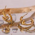 Pamela Rhinestone Nail Earrings / 18K Gold Plated view 4