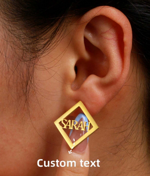 Sarah Customised Stud Earrings / 18K Gold Plated - Nina Kane Jewellery