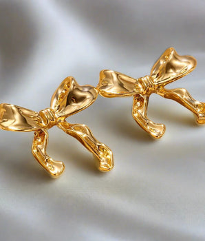 Amy Bow Earrings / Stainless Steel - Nina Kane Jewellery