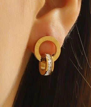 Birkley Roman Earrings / Titanium Steel - Nina Kane Jewellery