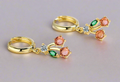 Cherry Drop Huggie Earrings view 3