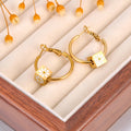 Daisy Cube Hoop Earrings view 2