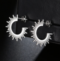 Eliza Starburst Hoop Earrings  / Stainless Steel view 4