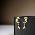 Liana Moon & Star Drop Earrings / Stainless Steel view 1